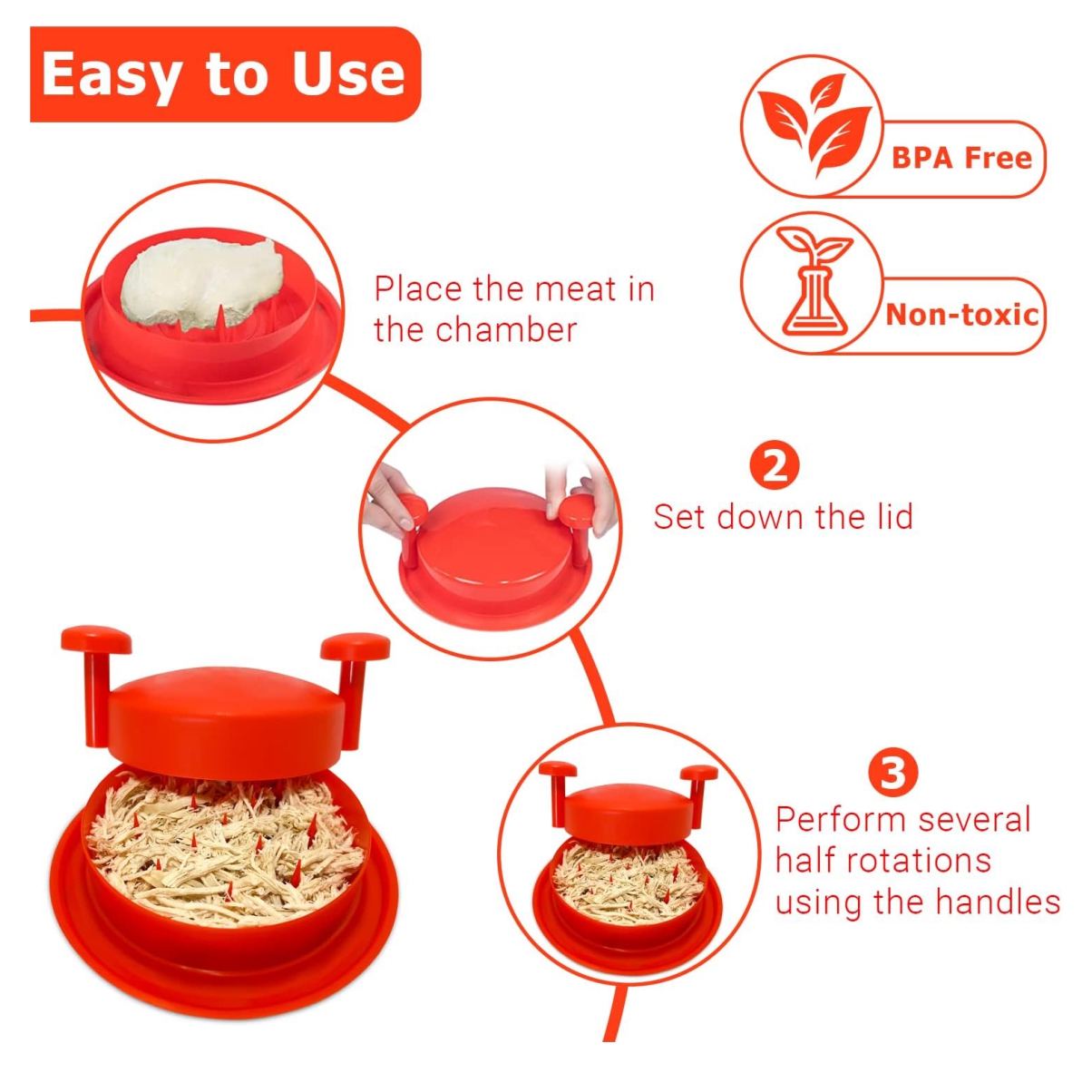 Miniatura 3 de Desmenuzador Desmechador Pollo Carne